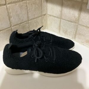 Allbirds Wool Runner Fluff Black Sherpa Shearling Shoes Size 11